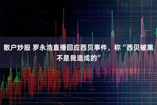 散户炒股 罗永浩直播回应西贝事件，称“西贝被黑不是我造成的”